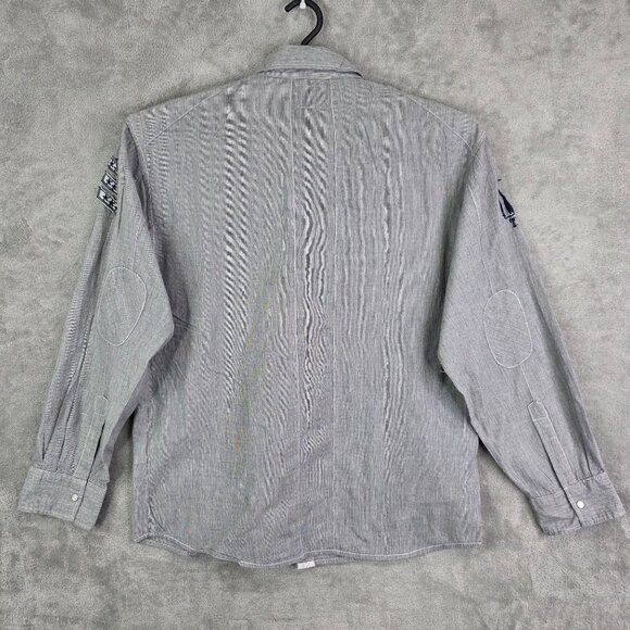 Mens Gray Moment Of Truth Shirt Long Sleeve Button Up Embroidered Patches XXL - Picture 7 of 10